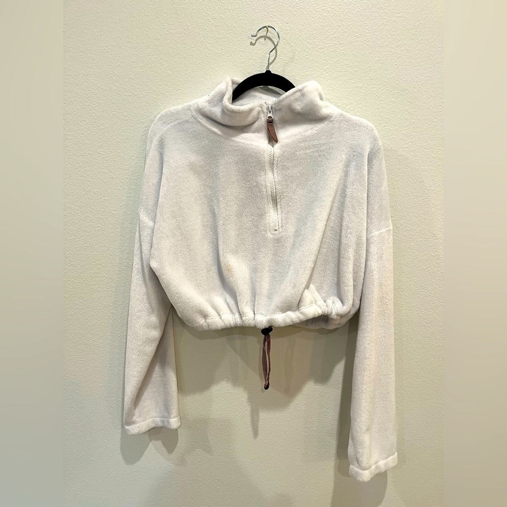 Urban Outfitters White Fleece Pullover Top